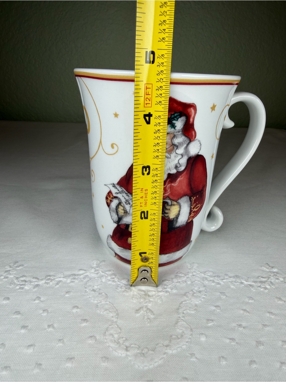 Williams-Sonoma Santa Christmas Mug Holiday Porcelain Curved Handle Collectible - Picture 7 of 9
